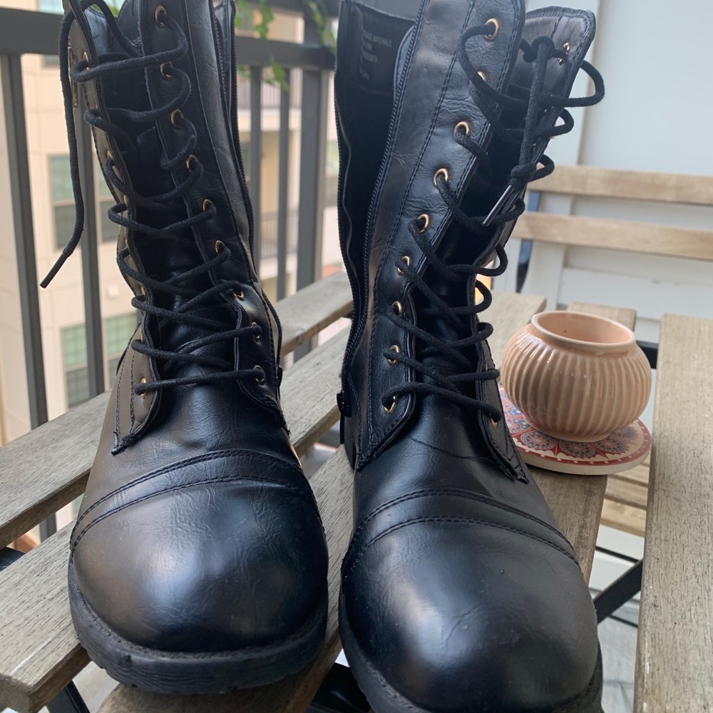 vintage leather combat boots